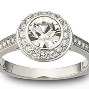 Swarovski Silver Crystal Halo Ring